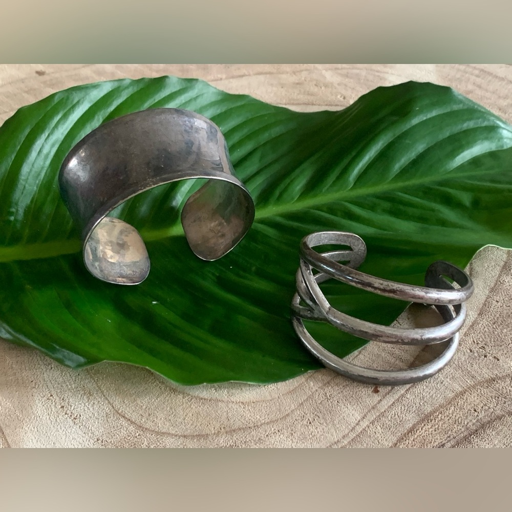 4 Sliver cuff bracelets